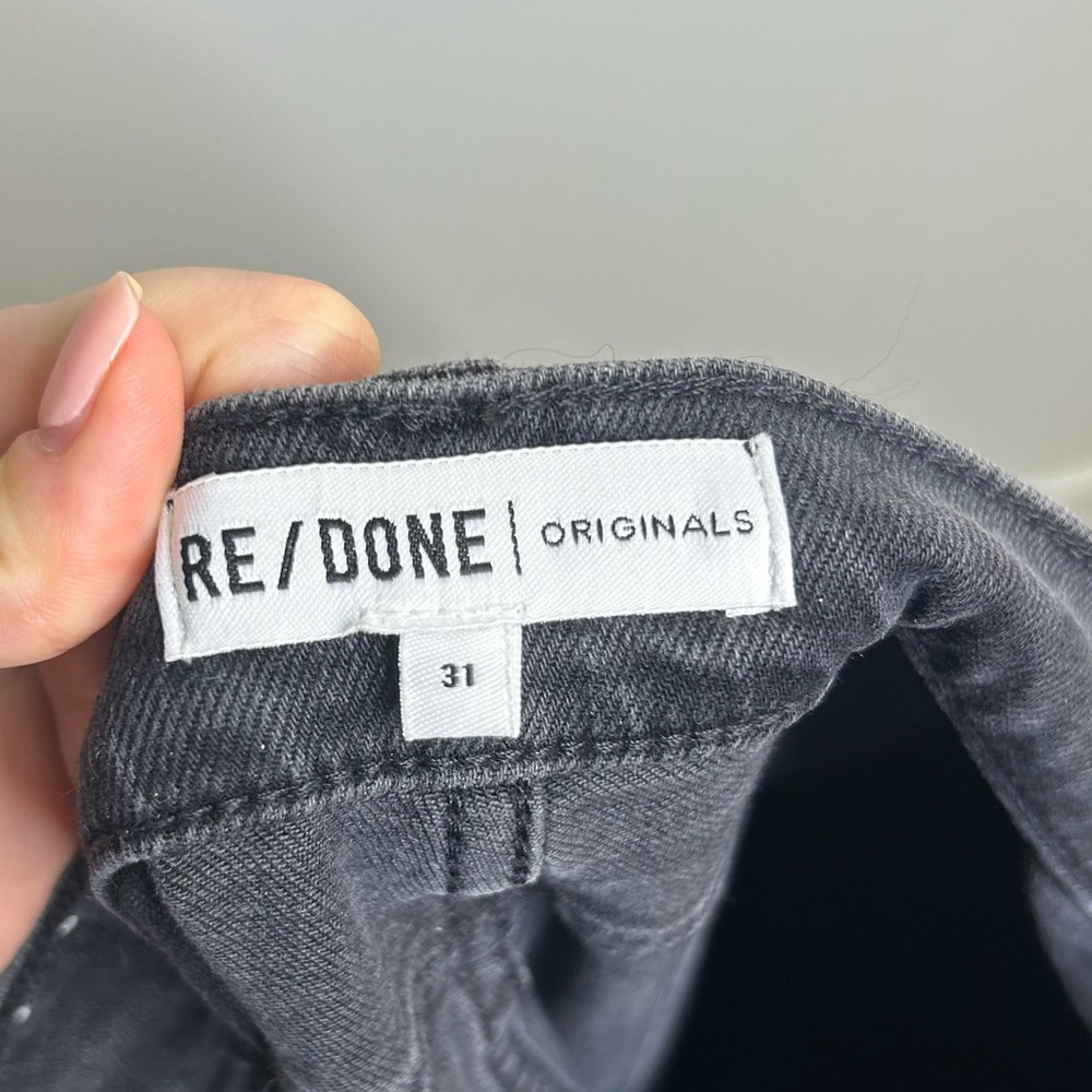 Re/Done Women's Straight Leg Jeans in Black - Picture 13 of 15